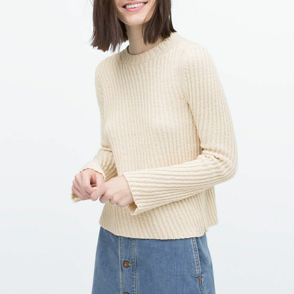 Zara Diagonal Knit Sweater